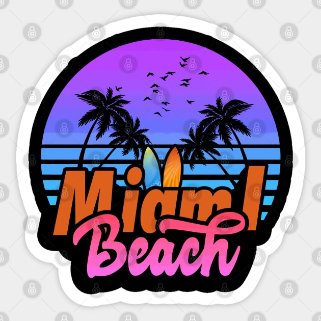 Miami beach florida sunset Sticker by Tonibhardwaj